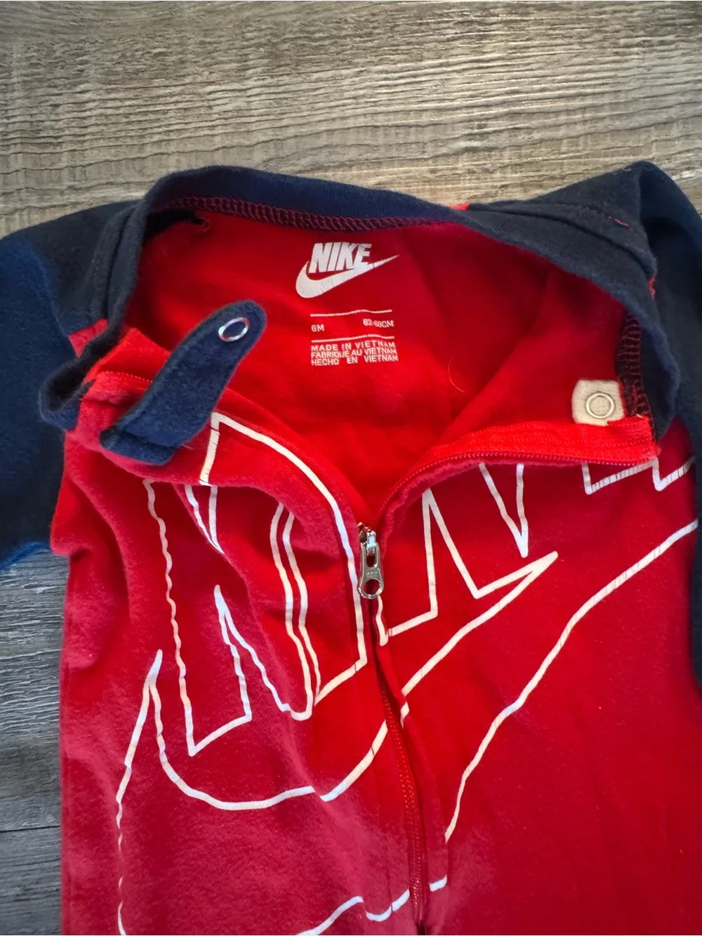 Nike Blue red and Black Baby Footed One-Piece